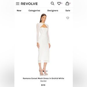 Bardot Ramona Corset Mesh Dress in Orchid White